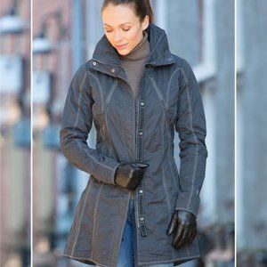 KUHL Women's Lena Trench Coat Longline Military Army Green